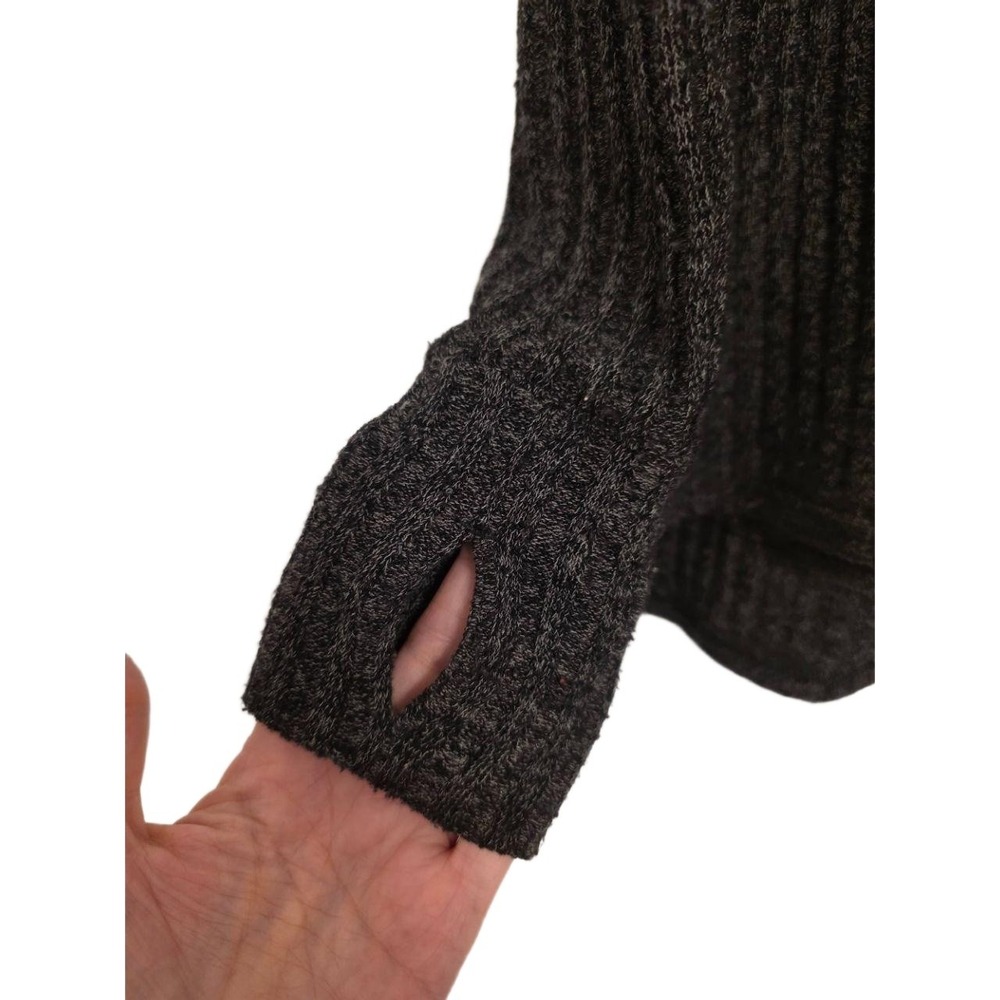 Athleta Gray Ribbed Turtleneck Sweater Thumb Holes Size XXS - Picture 6 of 10